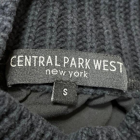 Central Park West Black Chunky Knit Sleeveless Turleneck Sweater Tank Top Size S - Picture 3 of 4